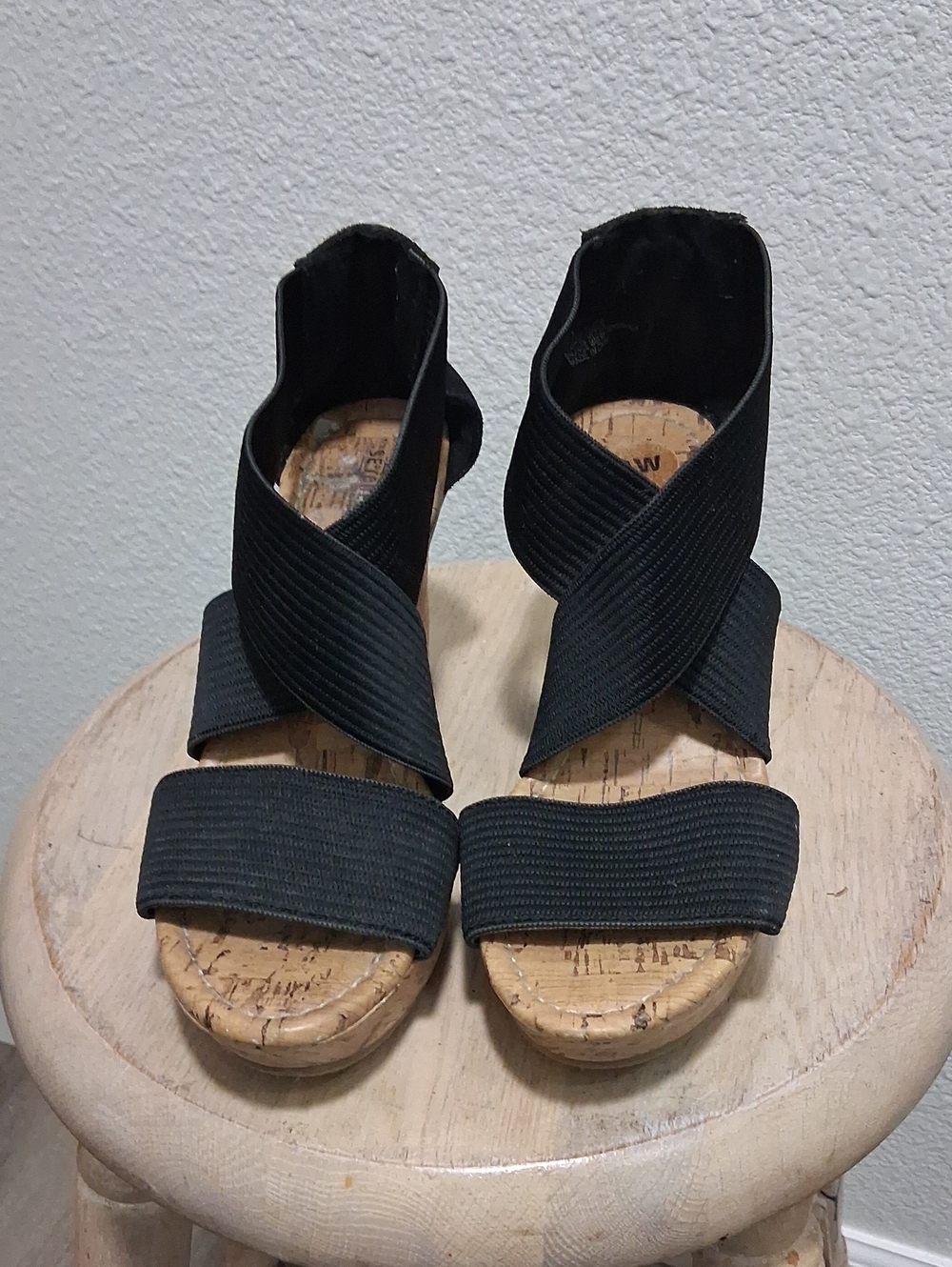 Seychelles Black Crisscross Espadrille Wedges